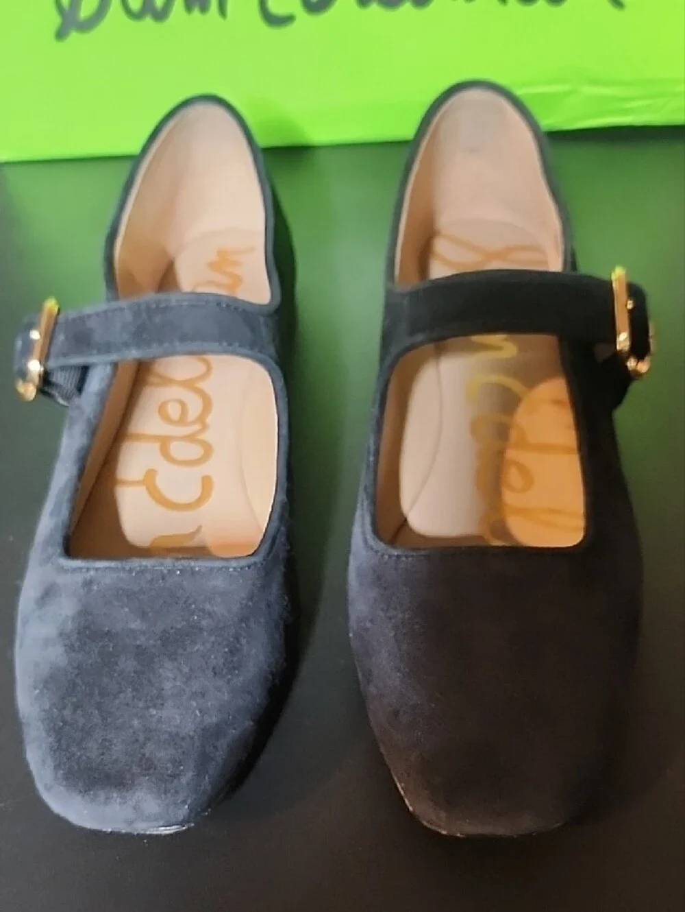 Sam Edelman Black Suede Mary Jane Loafers